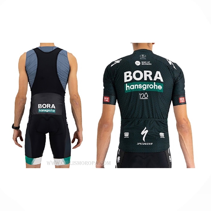 2021 Ropa Ciclismo Bora-Hansgrone Apagado Verde Mangas Corta y Culotte Corto